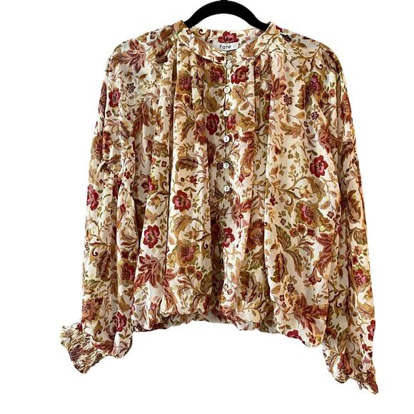 Fate Long Sleeve Floral Pearlescent Buttons
Size Small Romantic - Picture 1 of 14